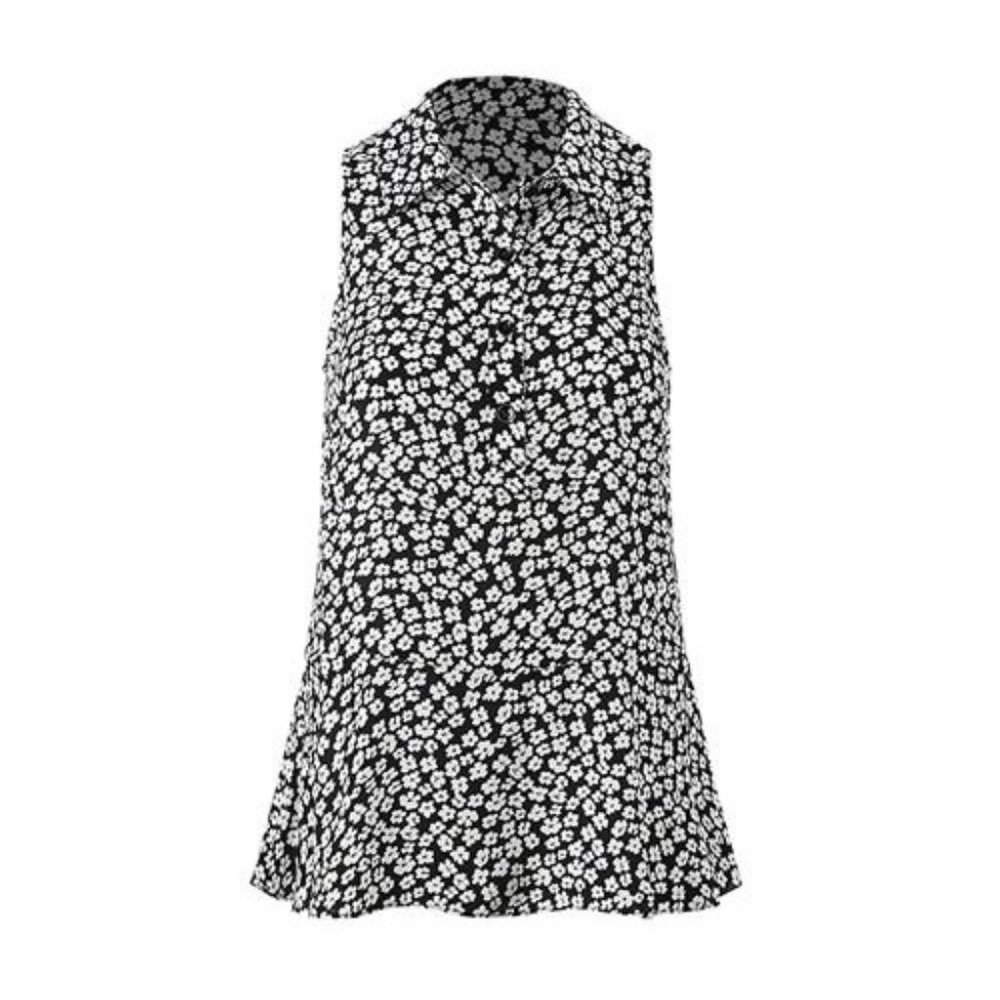 cabi blouse -- Befriend Top -- Black/White Floral - Sz L
